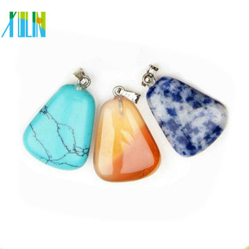 jewelry charm shiny polished flat freeform gemstone pendant